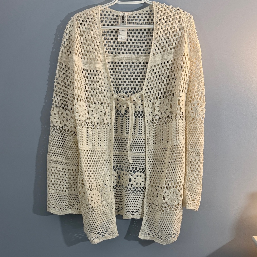 Forever 21 crochet knit swim cover-up women’s size large